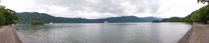 十和田湖のパノラマ
