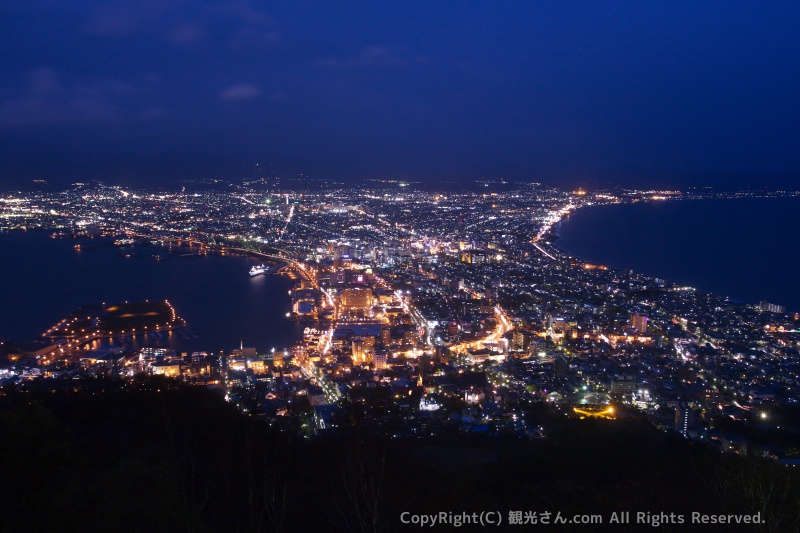 日没直後の函館山